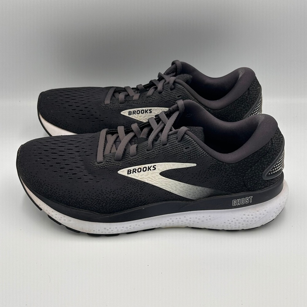 Brooks Ghost 16 Mens Running Shoes Black Grey White Sneakers Size 8D - Picture 3 of 10
